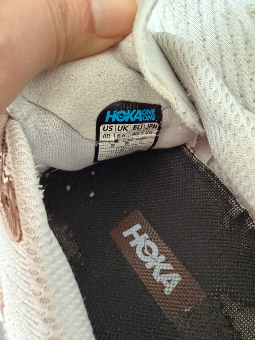 Hoka Neutral Running Sneakers in Light Beige with Rose Gold Logos size 8 - Picture 10 of 11